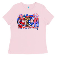 Bubblegum Pink boom bitch get out the way Ladies Tee - CowhideDigitalArt