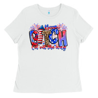 White boom bitch get out the way Ladies Tee - CowhideDigitalArt