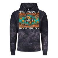 Cloud Black bull skull texas map sunflower leopard cowhide Vintage Hoodie - Artiststas