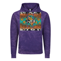 Cloud Purple bull skull texas map sunflower leopard cowhide Vintage Hoodie - Artiststas