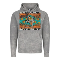 Cloud Rock bull skull texas map sunflower leopard cowhide Vintage Hoodie - Artiststas