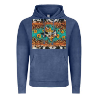 Vintage Denim bull skull texas map sunflower leopard cowhide Vintage Hoodie - Artiststas