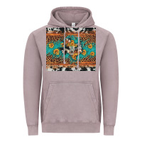 Bull Skull Texas Map Sunflower Leopard Cowhide Vintage Hoodie | Teevron