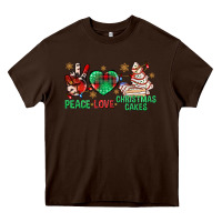 Chocolate Brown peace love christmas cakes bbs Heavy Core Tee - BundleAndBundleShop