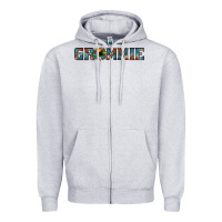 Heather Grey grammie cowhide sunflower 1 Zipper Hoodie - Jasminsmagicworld