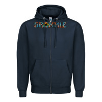 Navy grammie cowhide sunflower 1 Zipper Hoodie - Jasminsmagicworld