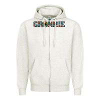 Oatmeal Heather grammie cowhide sunflower 1 Zipper Hoodie - Jasminsmagicworld