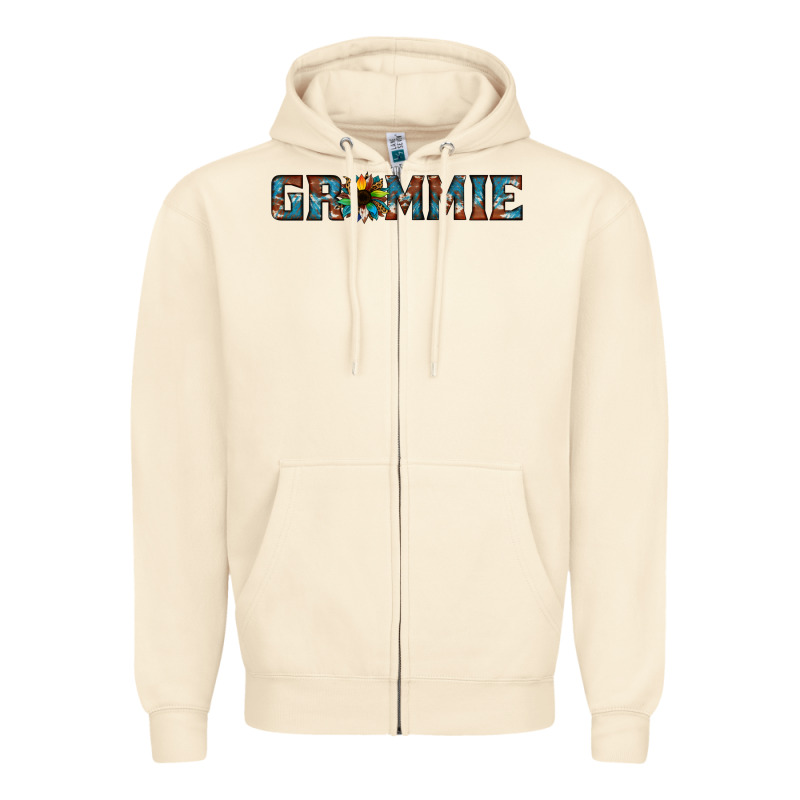 Grammie Cowhide Sunflower 1 Zipper Hoodie by Jasminsmagicworld | Teevron