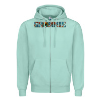 Seafoam grammie cowhide sunflower 1 Zipper Hoodie - Jasminsmagicworld