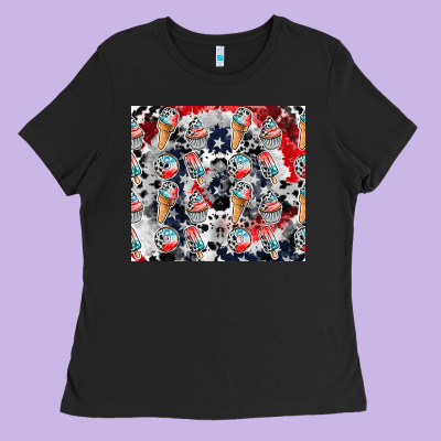 American Ice Cream Ladies Tee Designed By Cowhidedigitalart