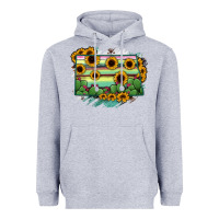 Heather Grey North Dakota State Map Heavyweight Hoodie - RanaPortraitStore