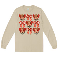 Mushroom Valentines Eros and bow Long Sleeve Tee - CowhideDigitalArt
