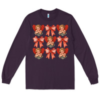 Plum Valentines Eros and bow Long Sleeve Tee - CowhideDigitalArt