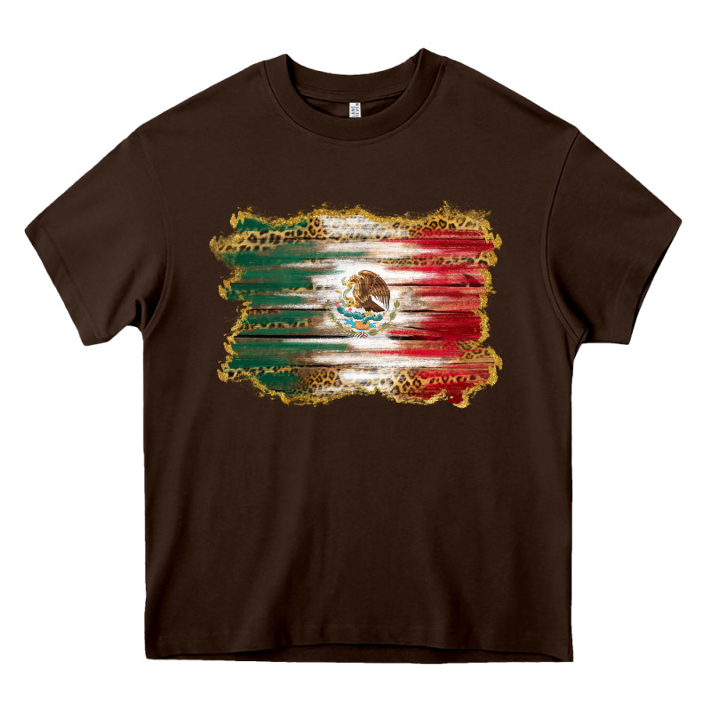 Mexican Flag With Leopard Heavy Core Tee by RanaPortraitStore | Teevron