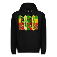Black juneteenth brushstrokes Premium Hoodie - BarkalooDesign