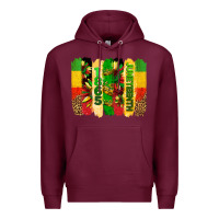 Burgundy juneteenth brushstrokes Premium Hoodie - BarkalooDesign
