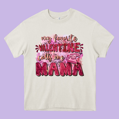 My Favorite Calls Me Mama Mother's Day Heavy Core Tee Designed By Fadigitalartstudio