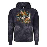 Cloud Black bull skull leopard cowhide sunflower texas map Vintage Hoodie - Artiststas