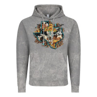 Cloud Rock bull skull leopard cowhide sunflower texas map Vintage Hoodie - Artiststas