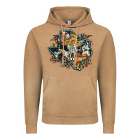 Vintage Camel bull skull leopard cowhide sunflower texas map Vintage Hoodie - Artiststas