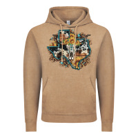 Vintage Coffee bull skull leopard cowhide sunflower texas map Vintage Hoodie - Artiststas