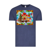 Vintage Denim Christmas cowboy gnome Vintage Tee - CowhideDigitalArt