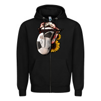 Black Soccer Tongue Zipper Hoodie - Jasminsmagicworld