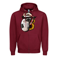 Burgundy Soccer Tongue Zipper Hoodie - Jasminsmagicworld