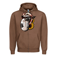 Chestnut Soccer Tongue Zipper Hoodie - Jasminsmagicworld