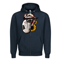 Navy Soccer Tongue Zipper Hoodie - Jasminsmagicworld