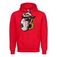 Red Soccer Tongue Zipper Hoodie - Jasminsmagicworld