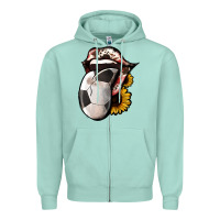 Seafoam Soccer Tongue Zipper Hoodie - Jasminsmagicworld