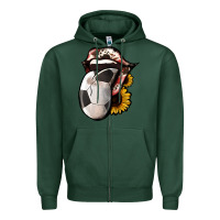 Sports Green Soccer Tongue Zipper Hoodie - Jasminsmagicworld