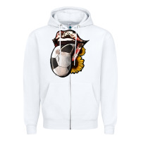White Soccer Tongue Zipper Hoodie - Jasminsmagicworld