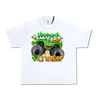 White Shamrock Crusher Urban Heavy Tee - CowhideDigitalArt