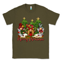 Army Green merry christmas gnomies Classic Tee - BarkalooDesign