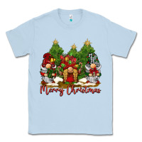 Dusty Blue merry christmas gnomies Classic Tee - BarkalooDesign
