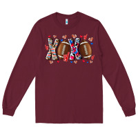 Burgundy Xox Football Long Sleeve Tee - CowhideDigitalArt