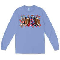 Colony Blue Xox Football Long Sleeve Tee - CowhideDigitalArt