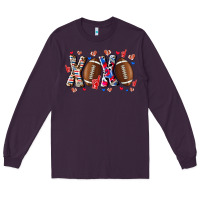 Plum Xox Football Long Sleeve Tee - CowhideDigitalArt