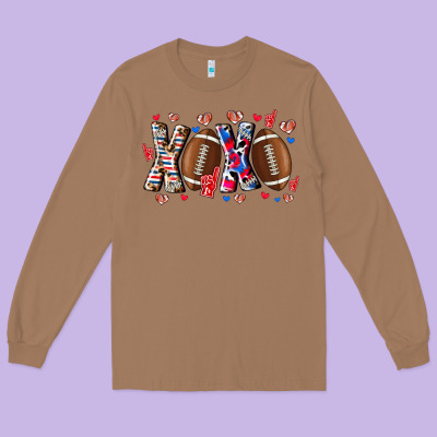Xox Football Long Sleeve Tee Designed By Cowhidedigitalart
