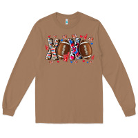 Toasted Coconut Xox Football Long Sleeve Tee - CowhideDigitalArt