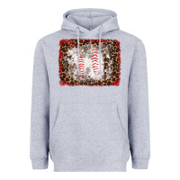 Heather Grey baseball leopard background Heavyweight Hoodie - RanaPortraitStore