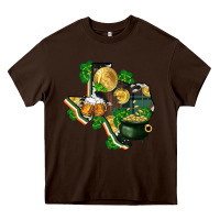 Chocolate Brown texas map st patricks day Heavy Core Tee - FaDigitalArtStudio