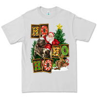 Dove Grey Christmas Trex Ho Ho Ho Santa Premium Tee - FaDigitalArtStudio