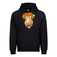 Black Charolais Cow Urban Hoodie - RanaPortraitStore