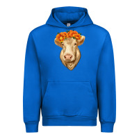 Cobalt Charolais Cow Urban Hoodie - RanaPortraitStore