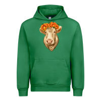 Emerald Charolais Cow Urban Hoodie - RanaPortraitStore