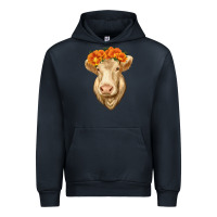 Navy Charolais Cow Urban Hoodie - RanaPortraitStore