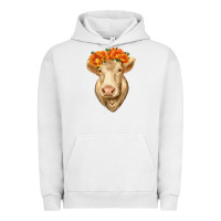 Pigment Lunar Rock Charolais Cow Urban Hoodie - RanaPortraitStore